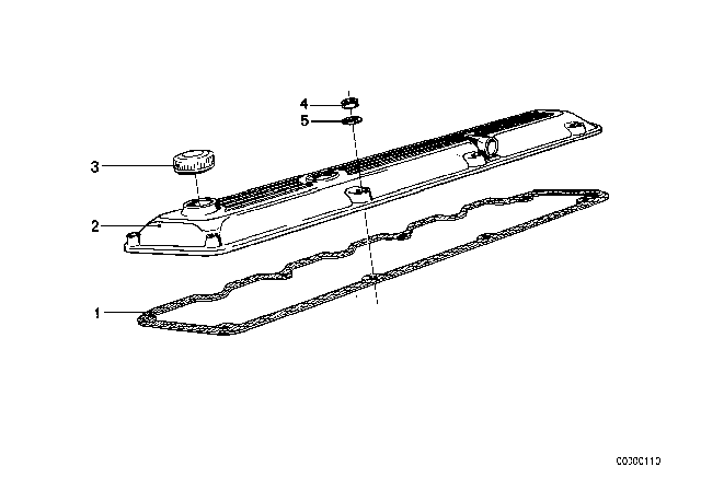 1984 BMW 325e Cylinder Head Cover Diagram