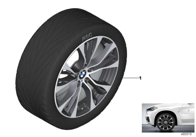 2015 BMW X5 xDrive50i(F15) BMW LA Wheel M Performance Double Spoke Diagram 2