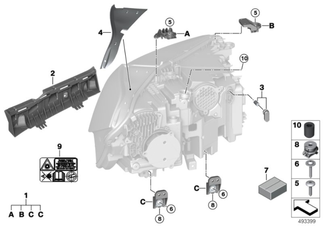 2020 BMW X6 Set Of Stickers, Notices Diagram for 63118496143