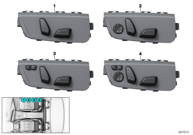 2019 BMW Z4 Seat Adjustment Switch Diagram 2