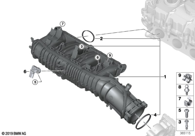 2018 BMW X1 Manifold Absolute Pressure Sensor Diagram for 13628637899