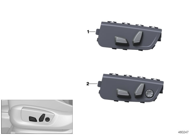 2015 BMW X5 Seat Adjustment Switch Diagram 2