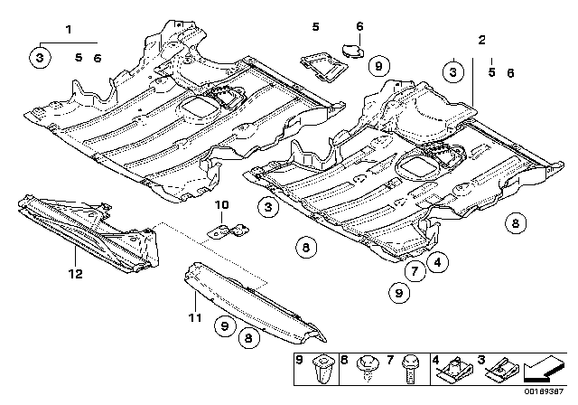 2009 BMW 128i Underbonnet Screen Diagram 1