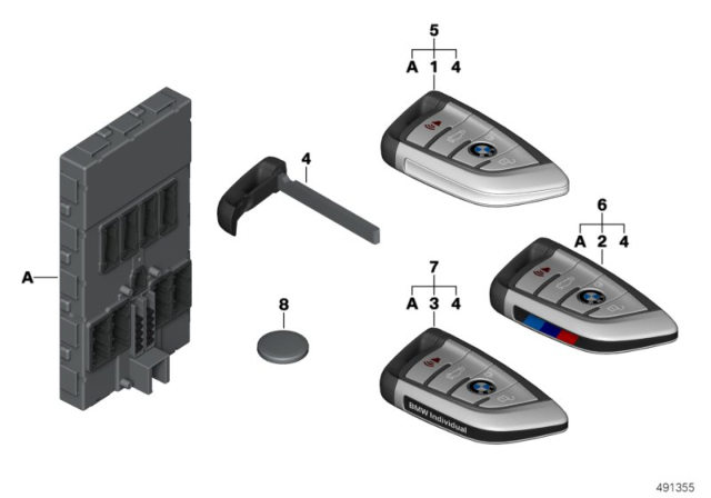 2018 BMW 740i Radio Remote Control Diagram