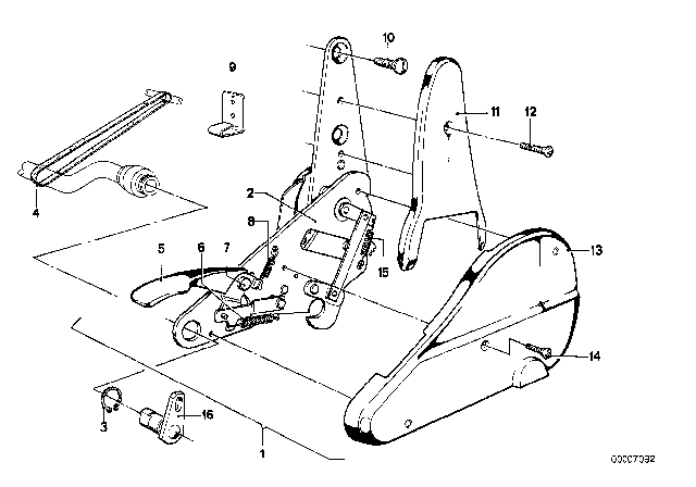 1977 BMW 320i Fitting For Reclining Front Seat Diagram 1
