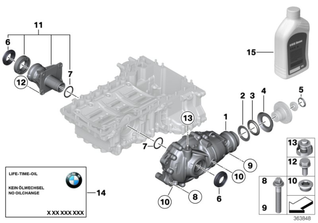 2015 BMW 650i xDrive Front Axle Differential Separate Component All-Wheel Drive V. Diagram