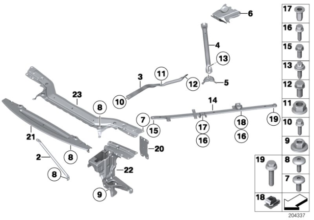 2015 BMW Z4 Mounting, Suspension Cross-Brace, Middle Diagram for 41117224927