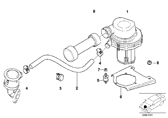 2000 BMW Z3 M Air Pump Diagram for 11721432907