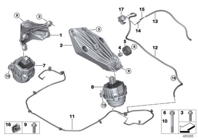 2018 BMW 540d xDrive Vacuum Pipe Diagram for 22316861587