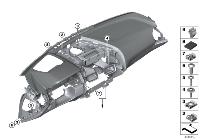 2020 BMW 840i Trim Panel Dashboard Diagram