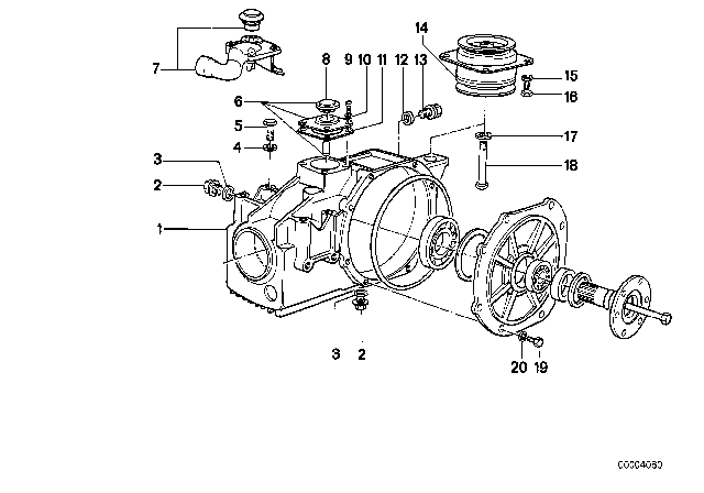 1981 BMW 528i Final Drive Housing Cover / Suspension Diagram