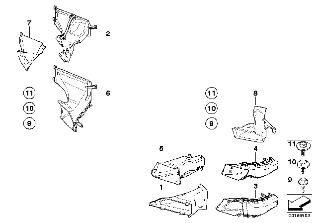 2009 BMW 328i Front Air Duct Diagram