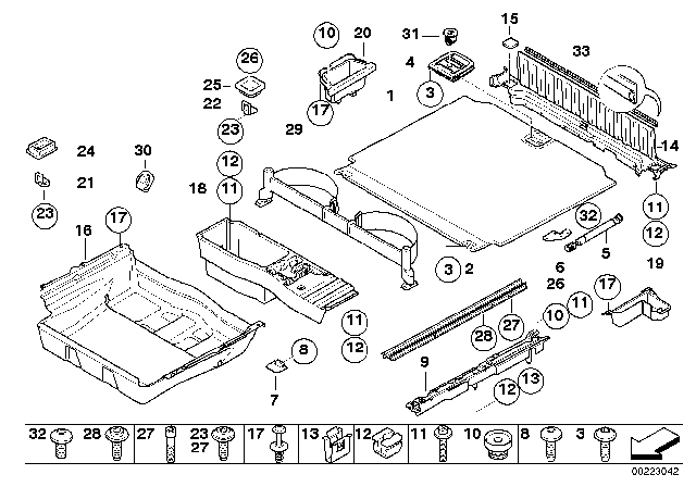 2012 BMW X5 M Luggage Compartment Pan Diagram for 51477146043