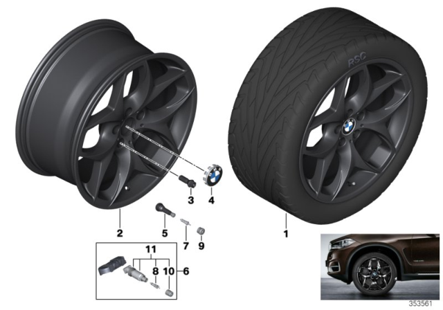2016 BMW X6 BMW LA Wheel, Double Spoke Diagram 3