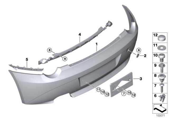 2003 BMW Z4 Panel, Bumper, Primed, Rear Diagram for 51127055468