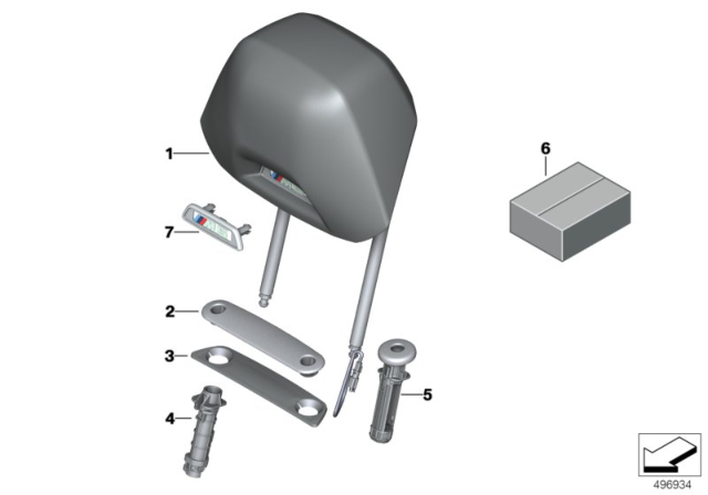 2019 BMW M5 Guide, Headrest Diagram for 52107357391