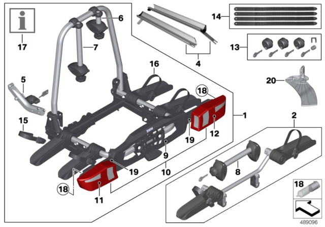 2016 BMW X5 Rear Bike Rack Diagram 1