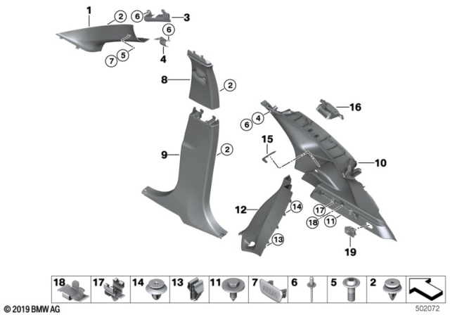 2018 BMW X1 Retainer, Right Diagram for 51438146710