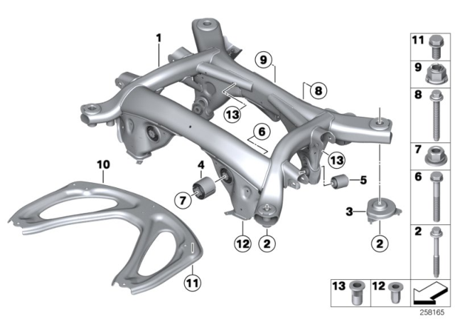 2014 BMW M5 Rear Axle Carrier Diagram