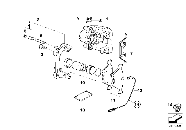 2007 BMW Z4 Brake Caliper Rear Right Diagram for 34216758136