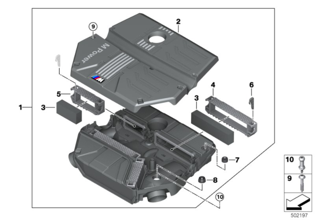 2020 BMW X3 M Intake Silencer / Filter Cartridge Diagram