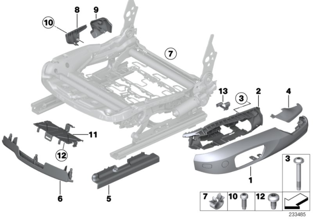2015 BMW X3 Trim, Seat, Outer Right Diagram for 52107385860