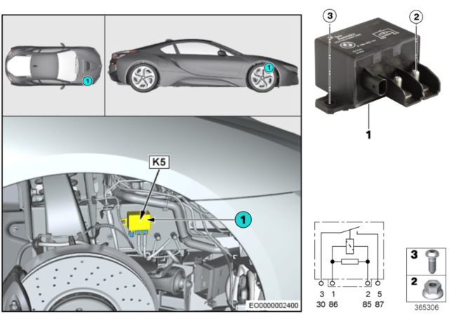 2017 BMW i8 Relay, Electric Fan Motor Diagram