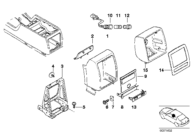 1997 BMW 750iL Rear Centre Console Diagram