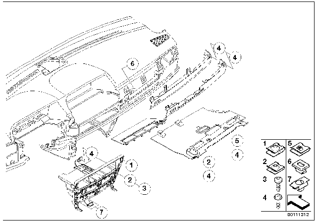 2007 BMW 750i Mounting Parts, Instrument Panel Diagram 3