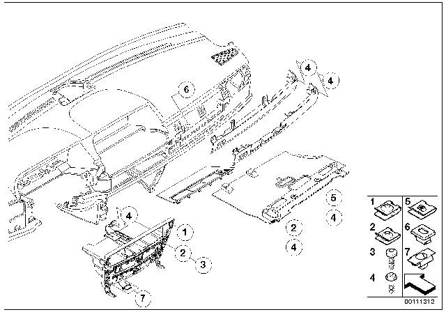 2002 BMW 745Li Mounting Parts, Instrument Panel Diagram 3