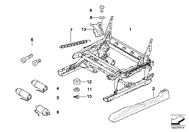 2006 BMW X5 Front Seat Rail Diagram 2