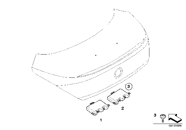 2009 BMW M6 Single Parts, Multiband Telephone / GPS Antenna Diagram