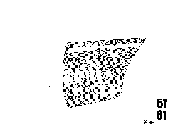 1973 BMW 3.0S Door Trim, Rear Diagram 1