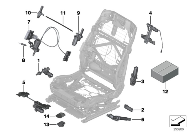 2010 BMW 750i xDrive Motor, H/Restraint Height Adjust., Comfort Diagram for 52109155769