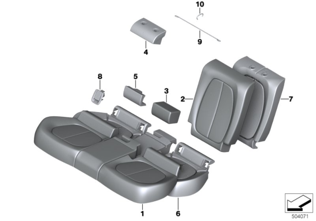 2020 BMW X1 Foam Part, Seat, Rear Diagram for 52207312225