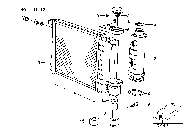 1991 BMW 525i Radiator Diagram for 17111737760