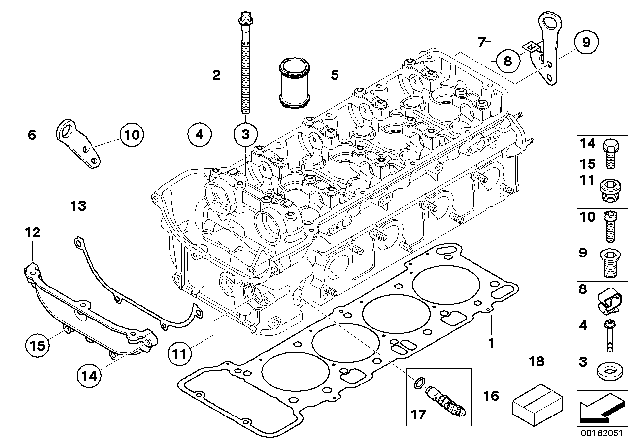 2010 BMW M3 Gasket Set Cylinder Head Asbestos Free Diagram for 11120429838