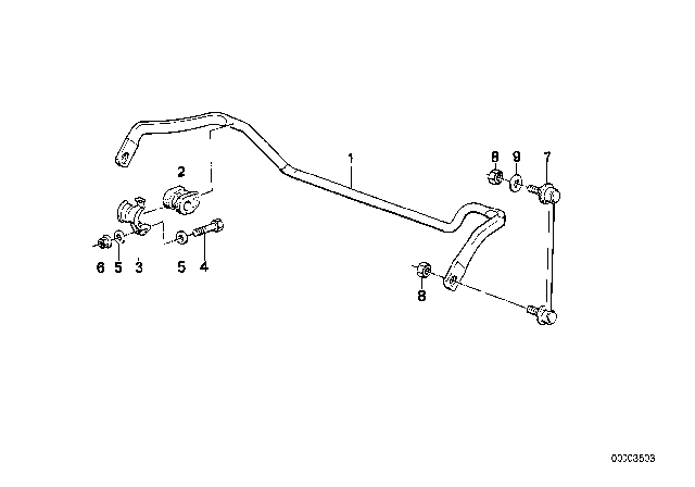 1988 BMW 325ix Stabilizer, Front Diagram