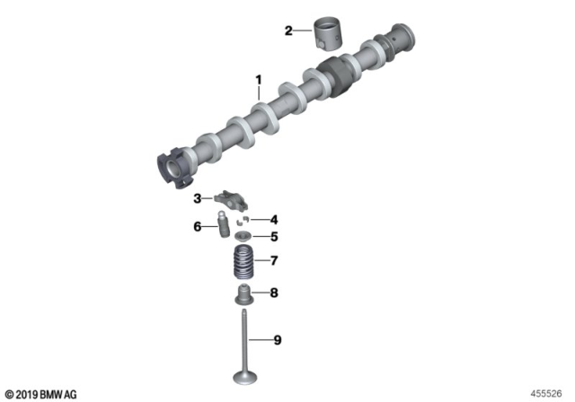 2017 BMW 230i Valve Timing Gear, Camshaft Diagram 2