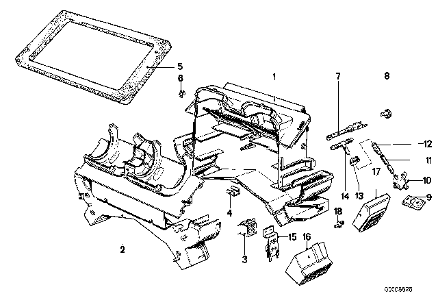 1988 BMW 635CSi Single Components Heater Diagram