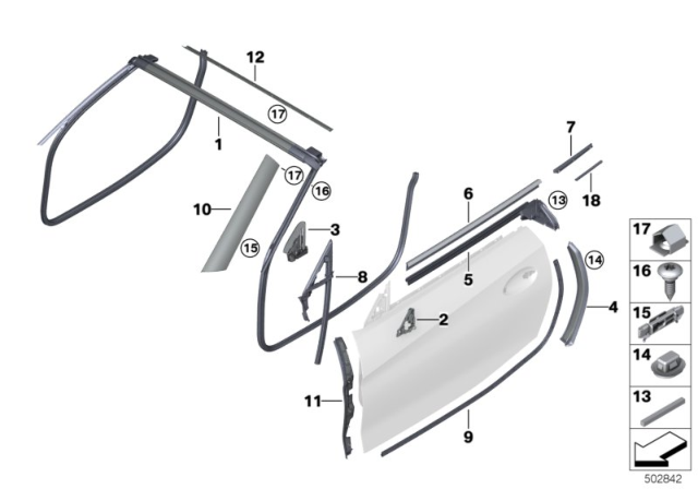 2020 BMW Z4 JOINT SEALING ENTRANCE DOOR Diagram for 51767429642