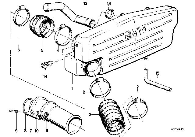 1987 BMW M6 Hose Clamp Diagram for 17112451615