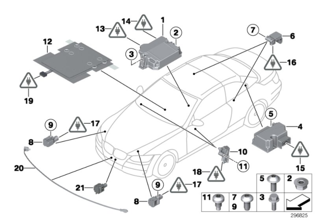 2009 BMW 328i Electric Parts, Airbag Diagram