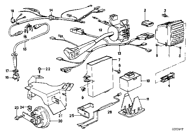 1987 BMW 325is Outside Temperature Sensor Diagram for 65811385337