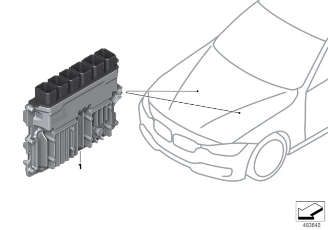 2019 BMW M5 Engine Control Module Diagram for 12148740051