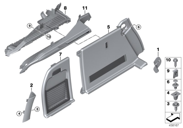 2015 BMW X6 Trunk Trim Panel Diagram 2