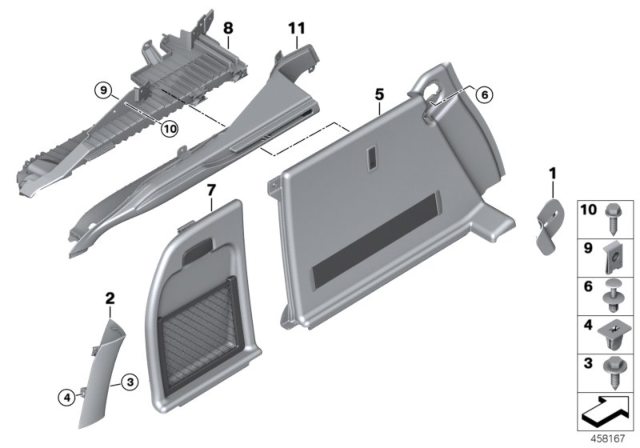 2017 BMW X6 Trunk Trim Panel Diagram 2