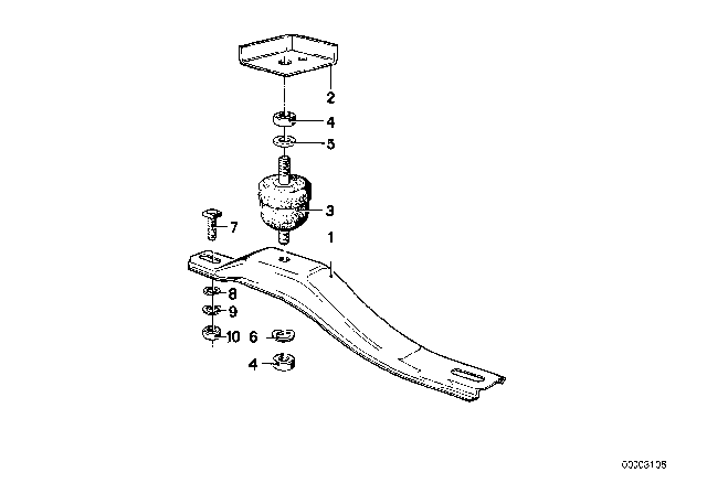 1983 BMW 633CSi Gearbox Suspension Diagram 2