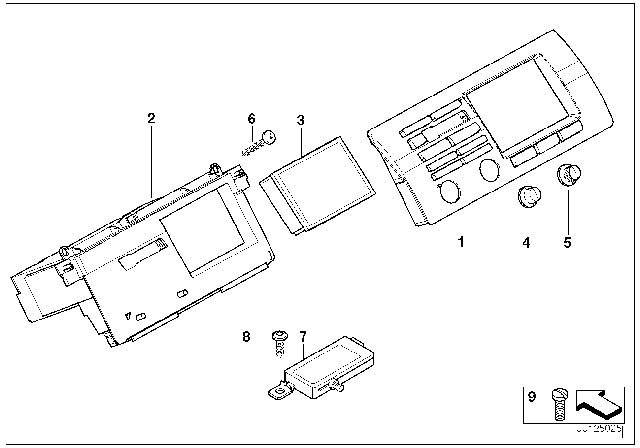 2001 BMW X5 Housing With Cassette Deck Diagram for 65528382438