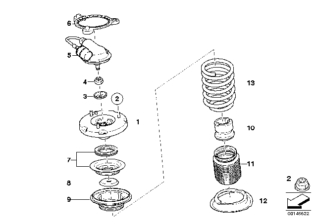 2008 BMW M6 Coil Spring, Front Diagram for 31332283075